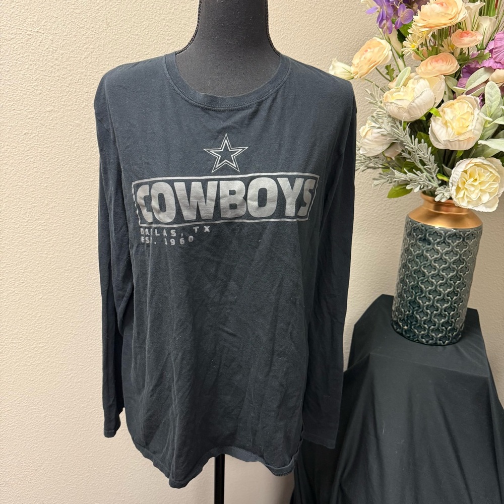 Dallas Cowboys Black Long Sleeve Graphic Tee L | NFL Fan Shirt Unisex